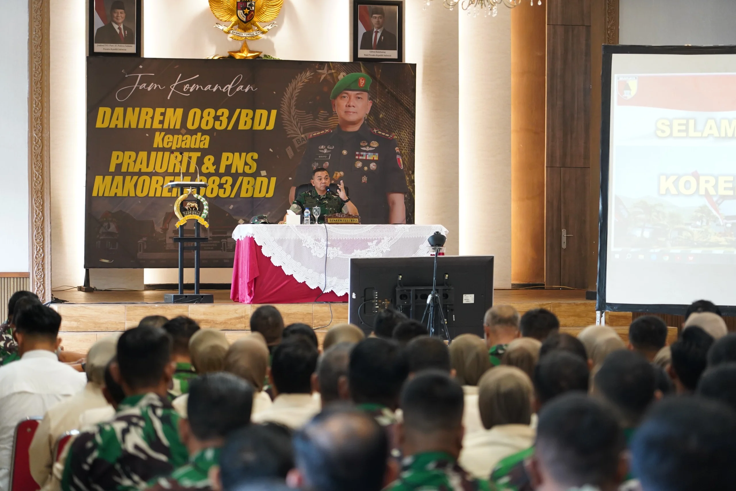 Danrem 083/Bdj Tegaskan Komitmen "HEBAT" dalam Pengarahan Perdana kepada Seluruh Jajaran melalui Vidcon