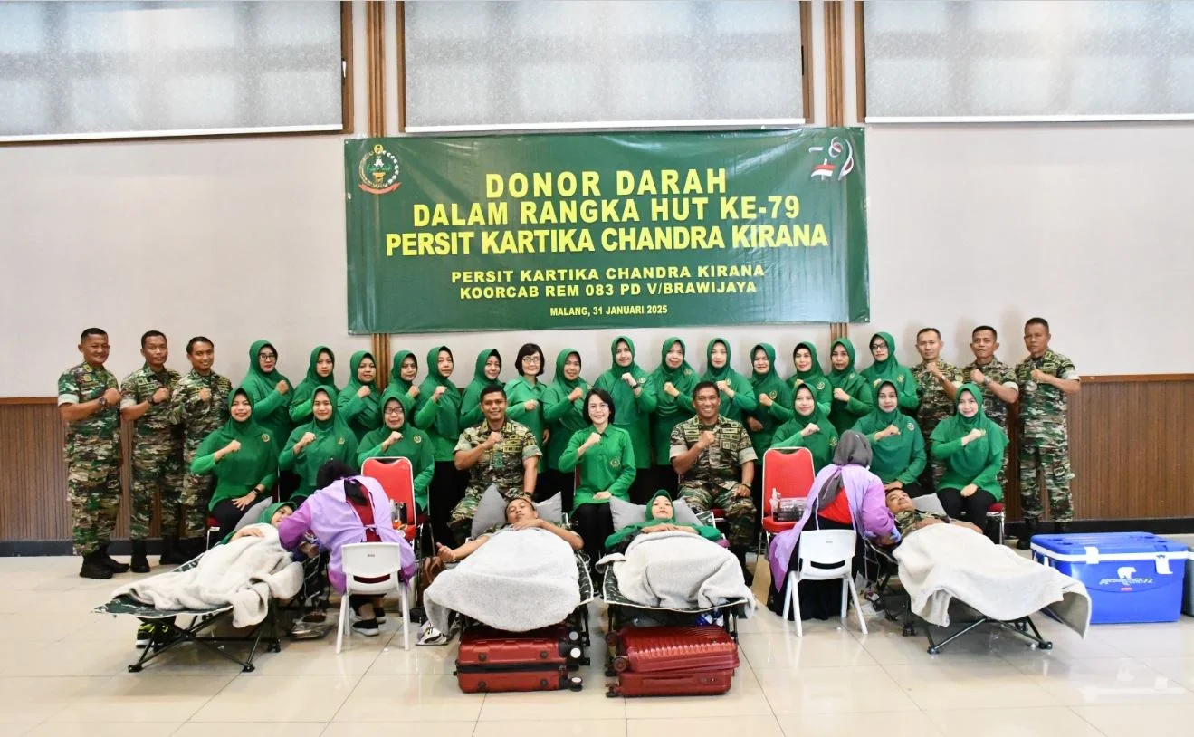 Korem 083/Bdj Gelar Donor Darah, Peringati HUT Ke-79 Persit Kartika Chandra Kirana