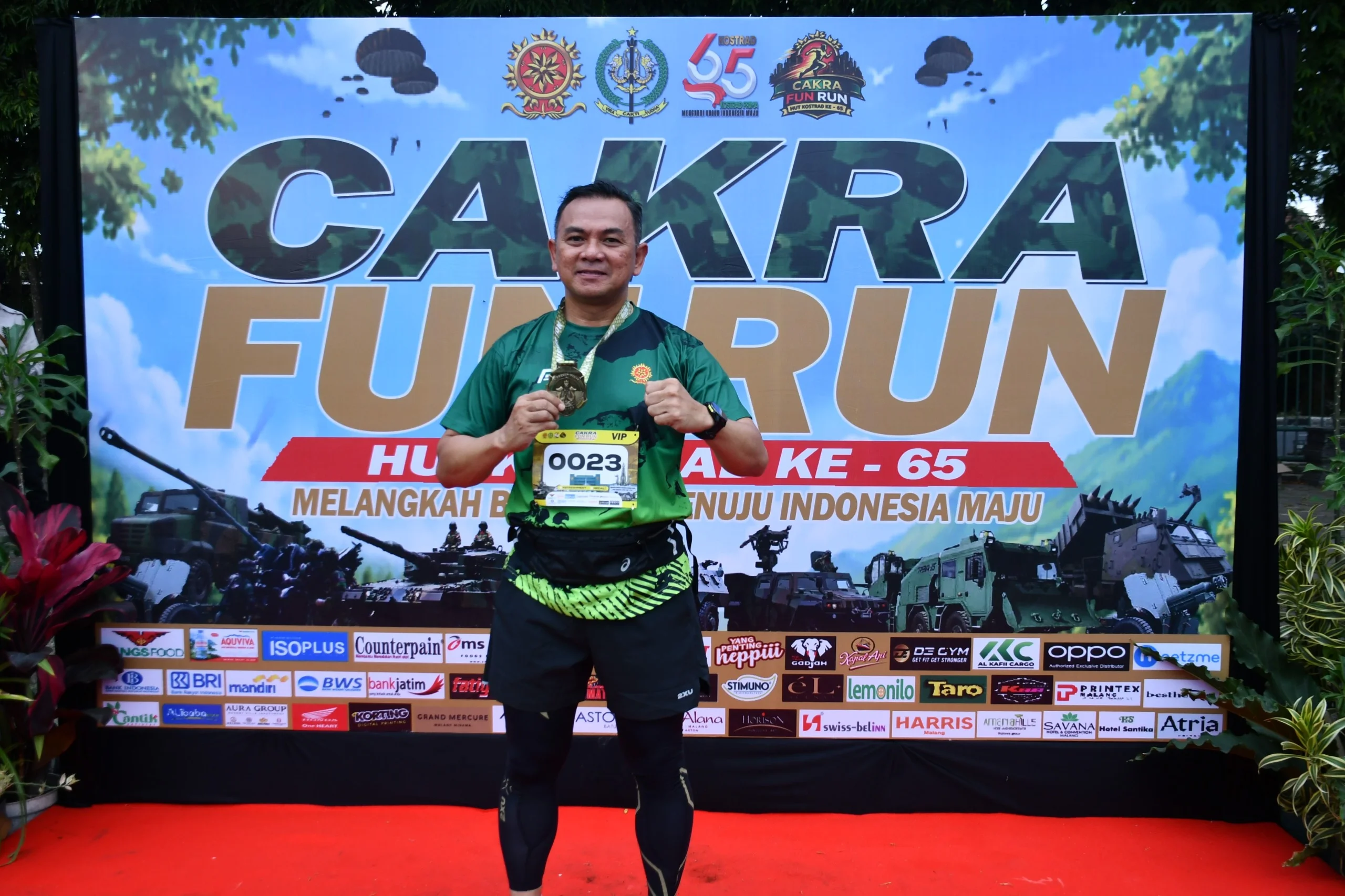 Cakra Fun Run HUT ke-65 Kostrad di Rampal kota malang