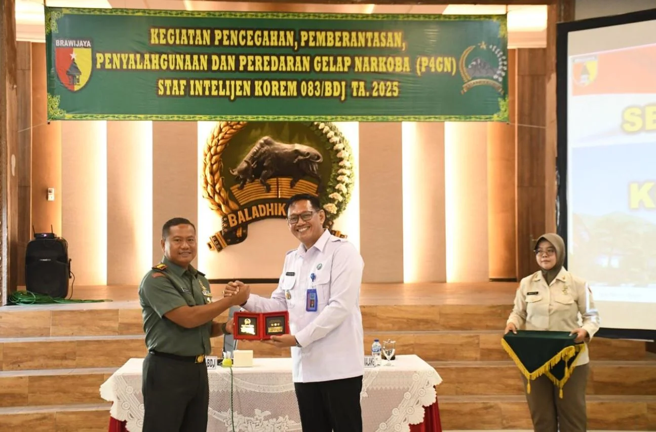 Danrem 083/Bdj Dan BNN Kota Malang Gelar Sosialisasi P4GN