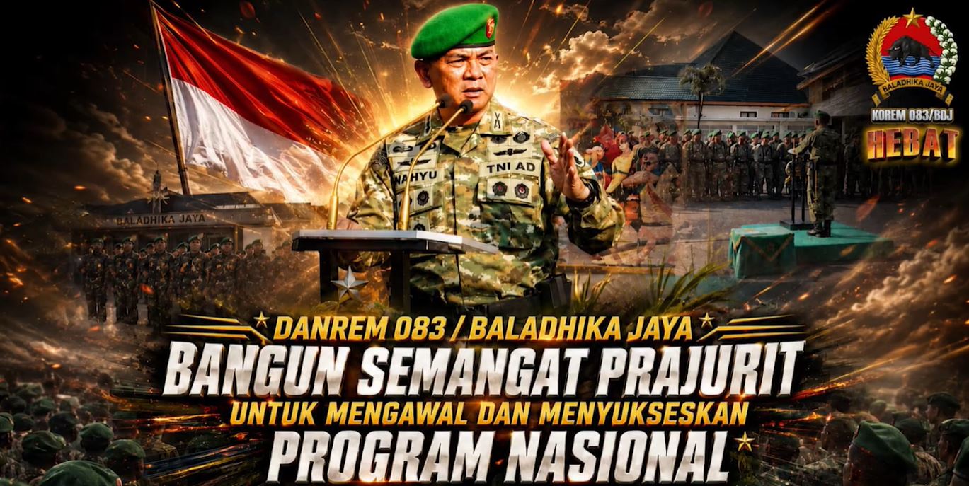 Danrem 083/Baladhika Jaya Bangun Semangat Prajurit Untuk Mengawal Menyukseskan Program Nasional.