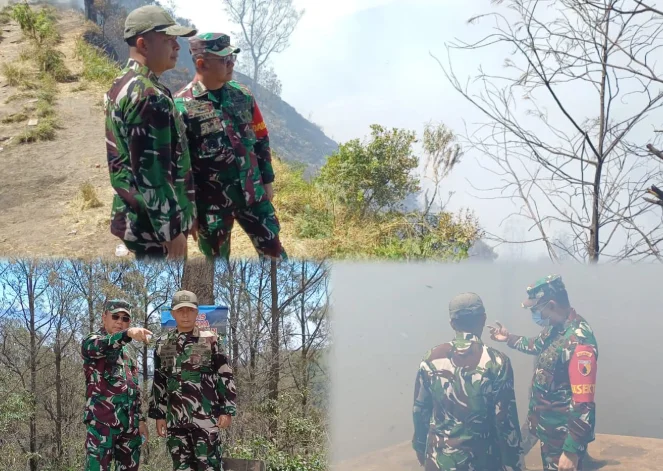 Danrem 083/Bdj Pantau Langsung Karhutla TNBTS, Pastikan Pemadaman Berjalan Optimal