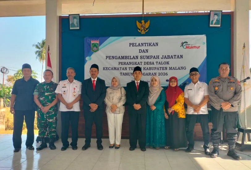 Danramil 14/Turen Hadiri Pelantikan dan Pengambilan Sumpah Jabatan Perangkat Desa Talok
