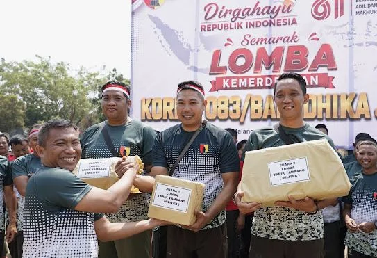 Seru dan Meriah! Danrem 083/Bdj Hadir di Tengah Prajurit Semarakkan Lomba 17 Agustus