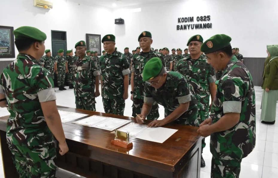 Rotasi Jabatan di Kodim 0825/Banyuwangi, Sejumlah Perwira Dipercaya Emban Tugas Baru