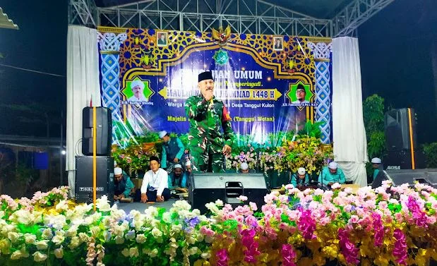 Semarak Maulid Nabi, Danramil 0824-16/Tanggul Ajak Warga Teladani Akhlak Rasulullah