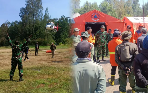 Babinsa Kodim 0825/Banyuwangi Turun Tangan dan Helikopter Water Bombing Dikerahkan